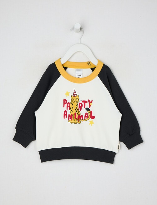 Bonds Soft Threads Party Animal Pullover, Brown, Black & White product photo