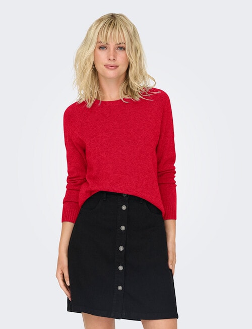 ONLY Lesley Long Sleeve Pullover, Salsa product photo