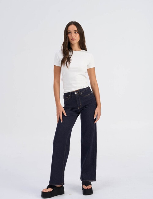 ONLY Madison Wide Denim Jean, Dark Blue product photo