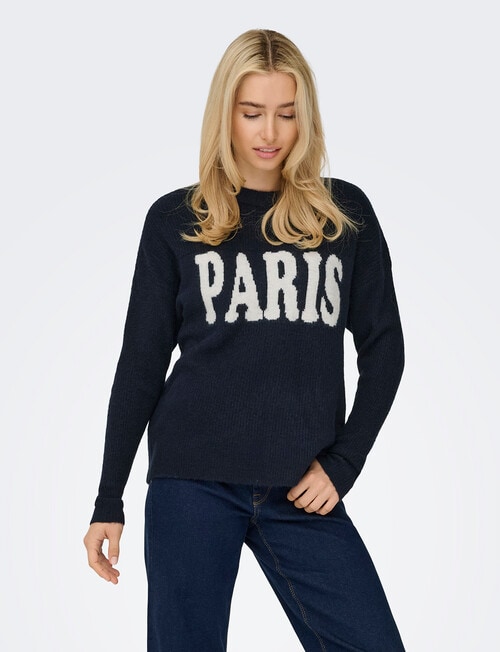 ONLY Jerico Long Sleeve Pullover, Dark Navy product photo View 04 L