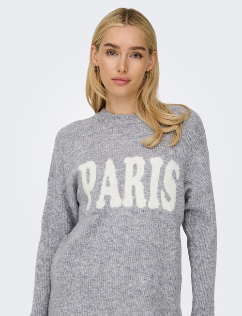 ONLY Jerico Long Sleeve Pullover, Grey Marle product photo