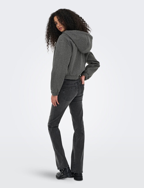 ONLY Adina Short Hood Jacket, Grey Marle product photo View 02 L