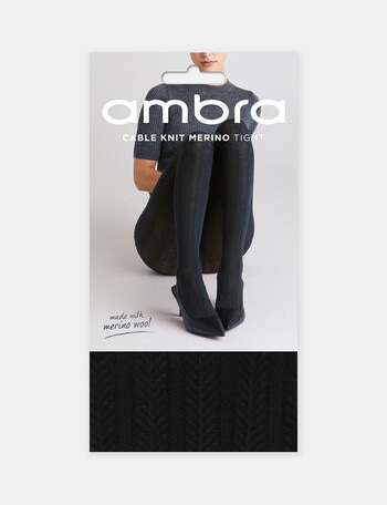 Ambra Cable Knit Merino Tight, Black product photo