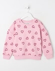 Mac & Ellie Hearts Crew Neck Sweatshirt, Dusk product photo