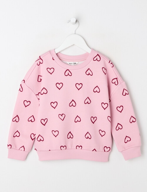 Mac & Ellie Hearts Crew Neck Sweatshirt, Dusk product photo