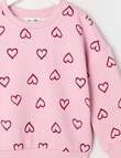 Mac & Ellie Hearts Crew Neck Sweatshirt, Dusk product photo View 02 S