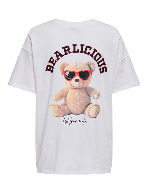 ONLY Vivvi Organic Cotton Bear Top, White product photo View 02 L