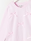 Mac & Ellie Ribbon Bows Long Sleeve Tee, Soft Lilac product photo View 02 S