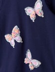 Mac & Ellie Sequin Butterflies Long Sleeve Tee, Navy product photo View 02 S