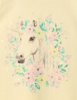 Mac & Ellie Unicorn Long Sleeve Tee, Pale Lemon product photo View 02 S