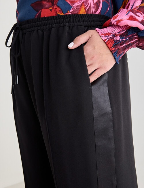 Studio Curve Satin Trim Pant, Black product photo View 04 L