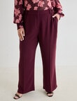 Studio Curve Wide Leg Elastic Pant, Cherry Lacquer product photo