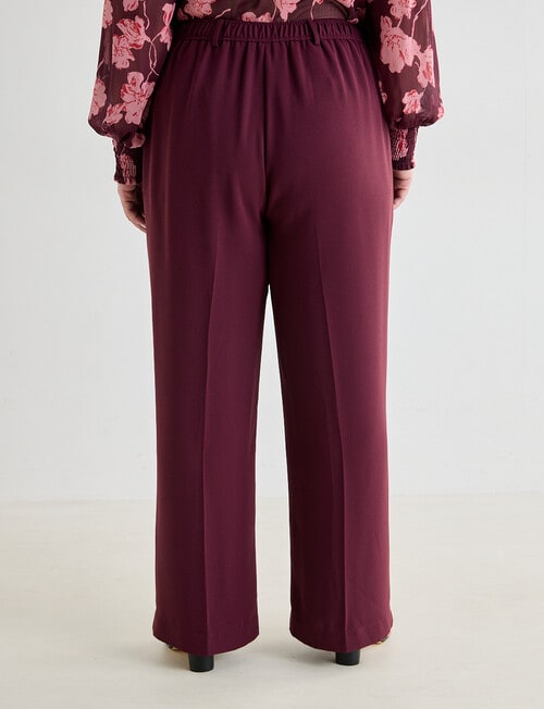 Studio Curve Wide Leg Elastic Pant, Cherry Lacquer product photo View 02 L