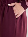 Studio Curve Wide Leg Elastic Pant, Cherry Lacquer product photo View 04 S