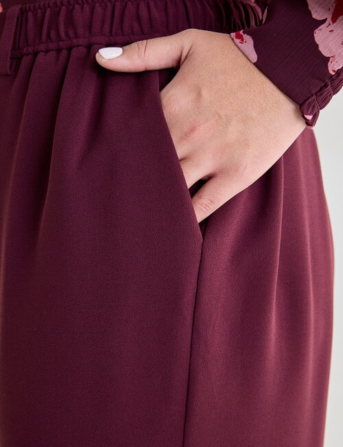 Studio Curve Wide Leg Elastic Pant, Cherry Lacquer product photo View 04 L