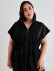 Studio Curve Knit Zip Thru Vest, Black product photo