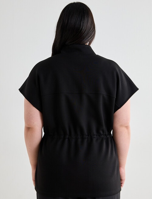 Studio Curve Knit Zip Thru Vest, Black product photo View 02 L