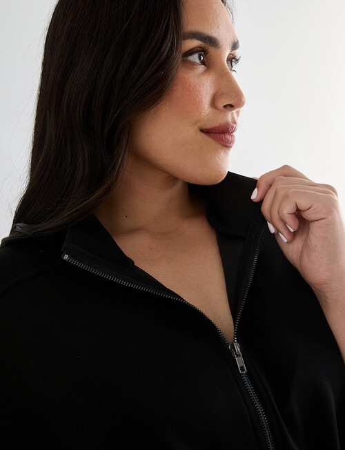 Studio Curve Knit Zip Thru Vest, Black product photo View 04 L