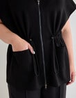 Studio Curve Knit Zip Thru Vest, Black product photo View 05 S