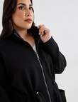 Studio Curve Knit Jacket with Drawcord, Black product photo