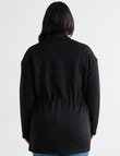 Studio Curve Knit Jacket with Drawcord, Black product photo View 02 S
