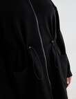 Studio Curve Knit Jacket with Drawcord, Black product photo View 04 S