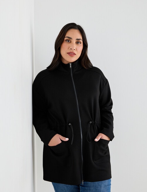 Studio Curve Knit Jacket with Drawcord, Black product photo View 06 L