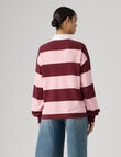 Levis Reenie Rugby Stripe Long Sleeve Top, Coral Blush product photo View 02 S