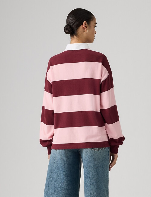Levis Reenie Rugby Stripe Long Sleeve Top, Coral Blush product photo View 02 L