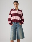 Levis Reenie Rugby Stripe Long Sleeve Top, Coral Blush product photo View 03 S