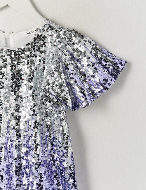 Mac & Ellie Party Collection Flutter Sleeve Sequin Dress, Ombre Mermaid product photo View 02 L