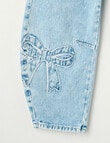 Mac & Ellie Bows Paperbag Barrel Jean, Washed Blue product photo View 04 S