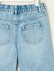 Mac & Ellie Applique Hearts Wide Leg Jean, Light Blue product photo View 02 S