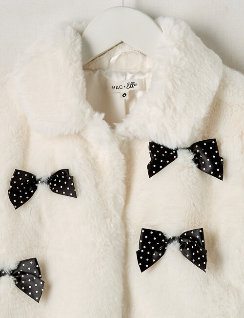 Mac & Ellie Faux Fur Coat, Vanilla product photo View 02 L