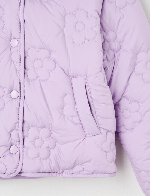 Mac & Ellie Quilted Daisy Hooded Jacket, Lilac product photo View 02 L