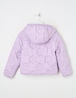 Mac & Ellie Quilted Daisy Hooded Jacket, Lilac product photo View 03 S