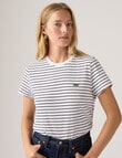 Levis Favourite Cotton Tee, White & Anthracite Stripe product photo