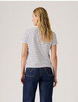 Levis Favourite Cotton Tee, White & Anthracite Stripe product photo View 02 S