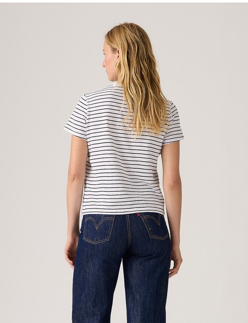 Levis Favourite Cotton Tee, White & Anthracite Stripe product photo View 02 L