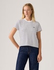 Levis Favourite Cotton Tee, White & Anthracite Stripe product photo View 04 S