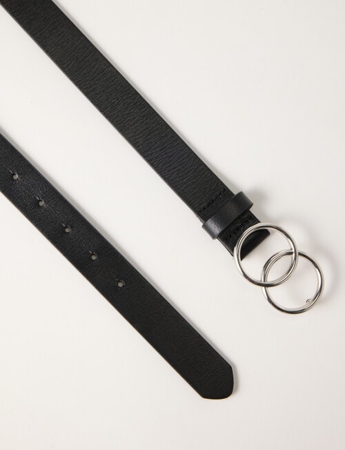 Boston + Bailey Leather O-Ring Buckle Belt, Black product photo View 02 L