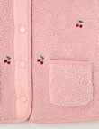 Mac & Ellie Cherries Borg Fleece Jacket, Blush product photo View 02 S