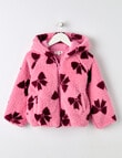 Mac & Ellie Bows Sherpa Hooded Jacket, Candy Pink product photo