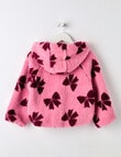 Mac & Ellie Bows Sherpa Hooded Jacket, Candy Pink product photo View 02 S