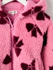 Mac & Ellie Bows Sherpa Hooded Jacket, Candy Pink product photo View 03 S