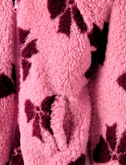 Mac & Ellie Bows Sherpa Hooded Jacket, Candy Pink product photo View 04 L