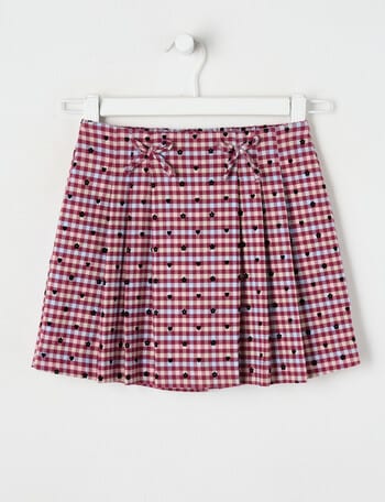 Mac & Ellie Check Skort, Berry product photo