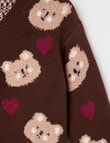 Mac & Ellie Bears Cardigan, Chocolate product photo View 02 S