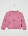 Mac & Ellie Flower Jumper, Plum Marle product photo