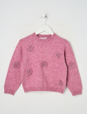Mac & Ellie Flower Jumper, Plum Marle product photo